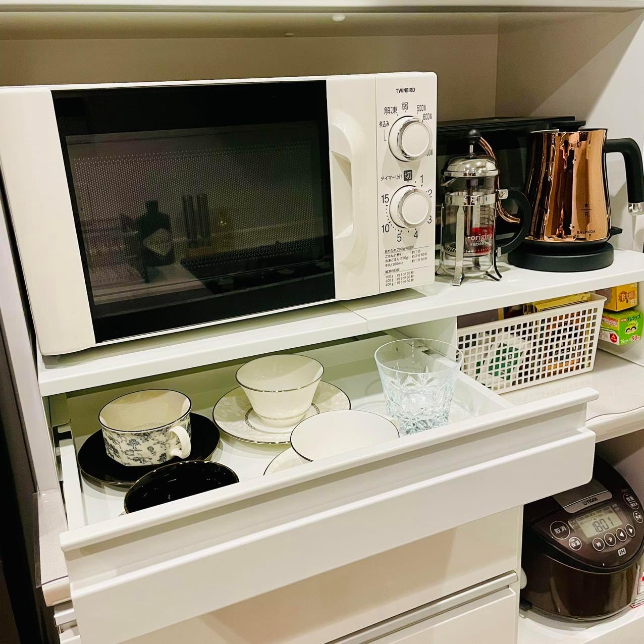 LUMIEL レンジ下収納 スライドテーブル キッチン 引き出し レンジ台